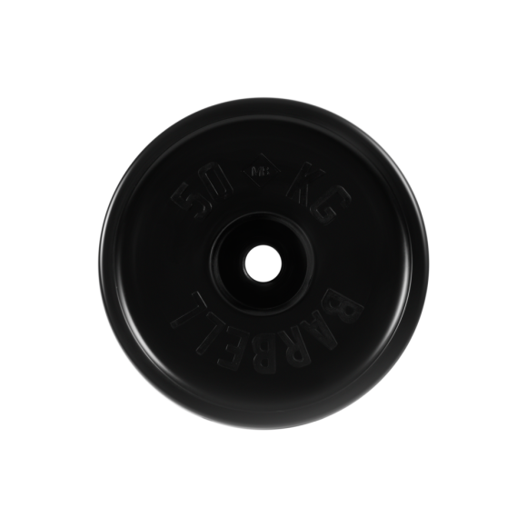 Диск Евро-Классик обрезиненный чёрный 50 кг MB Barbell