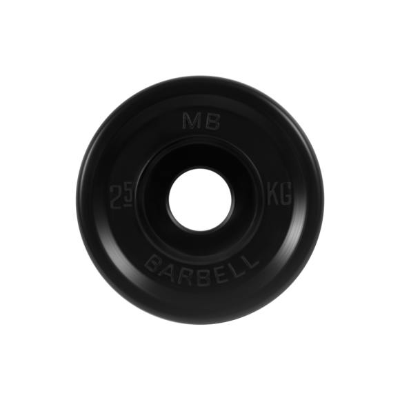 Диск Евро-Классик обрезиненный чёрный 2,5 кг MB Barbell