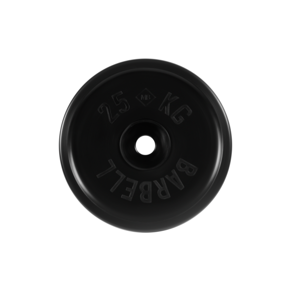 Диск Евро-Классик обрезиненный чёрный 25 кг MB Barbell
